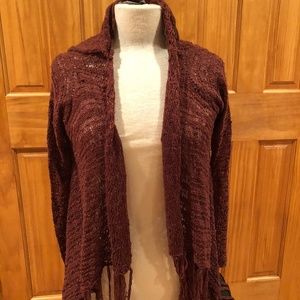 American Rag Juniors' Crochet Fringe Cardigan